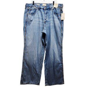 Mid Rise 90s Baggy Womens Jeans W/ Side Studs Universal Thread Size17 Blue Denim